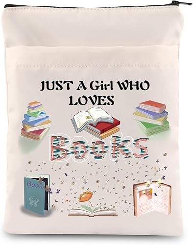 Just a Girl Who Loves Books Sleeve for Book Lover Book Nerd Bookworm Protector de libro con cremallera