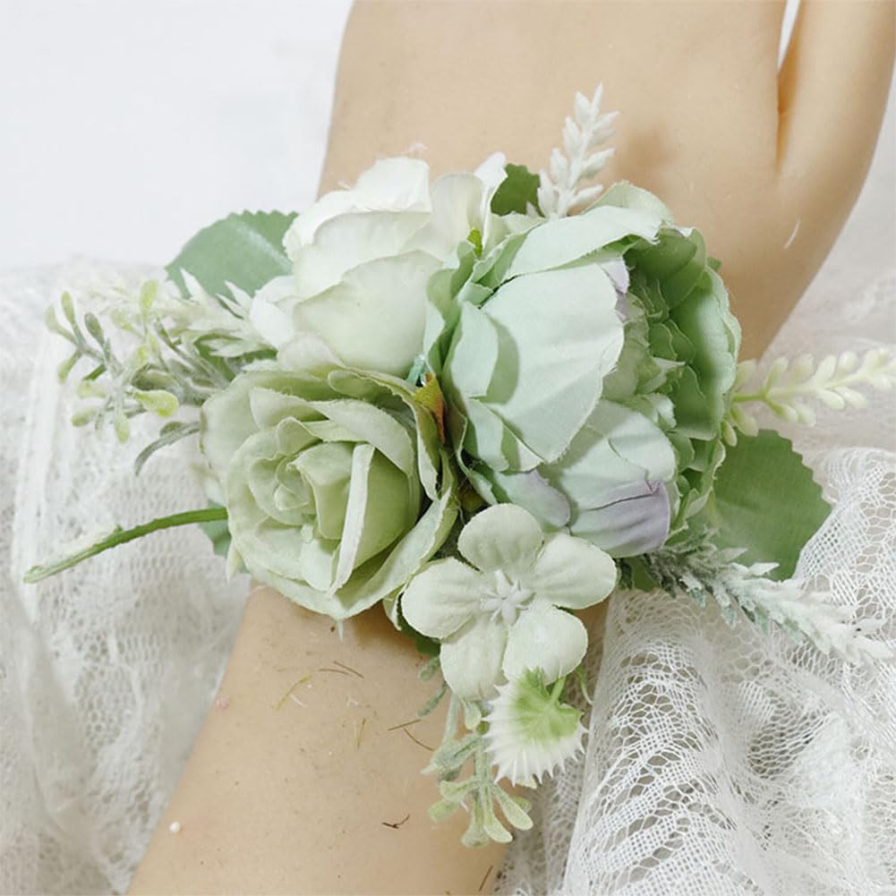 Amazon.com: MAFELOE 2 Pieces Artificial Wrist Corsage and Boutonniere Set,  Groom Groomsmen Bride Bridesmaids Wedding Flowers Accessories Prom Party  Suit Decorations - Light Green : Home & Kitchen