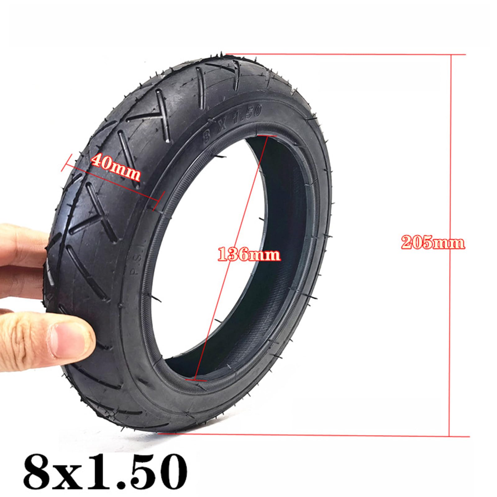Pneumatici Interni ed Esterni Addensati 8x1,50, per Parti Di Ricambio per Pneumatici per Passeggino/Carrozzina/Passeggino da 8 Pollici