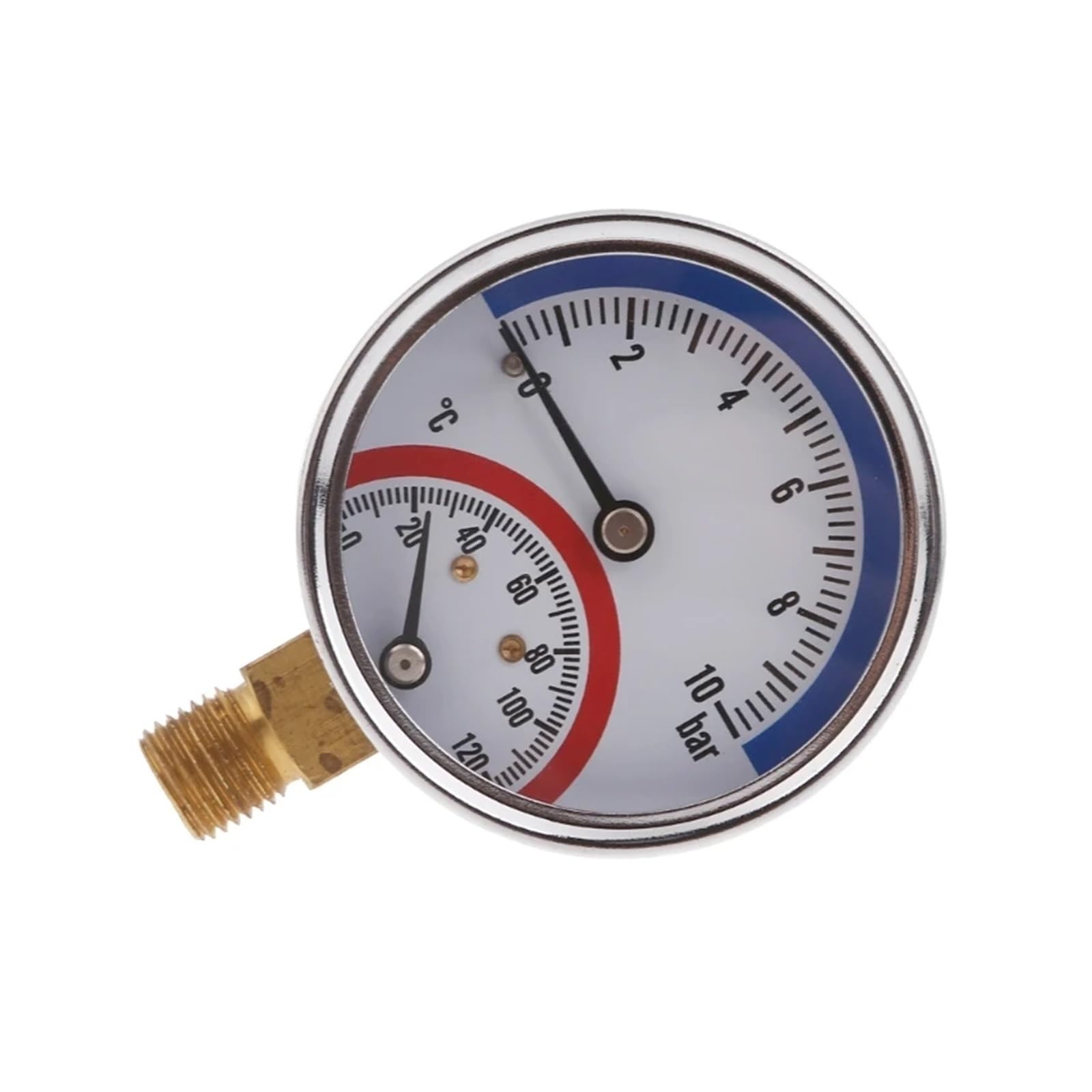 Druk meter, Temperatuurmanometer Thermische manometer 1/4 Thermo-manometer Ketel Makkelijk te lezen