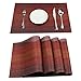 Produktbild Pauwer PVC 6er Set Platzsets Abwaschbar rutschfest Hitzebeständig Tischsets Schmutzabweisend Abgrifffeste Platzdeckchen für Küche Speisetisch Restaurant Weihnachten