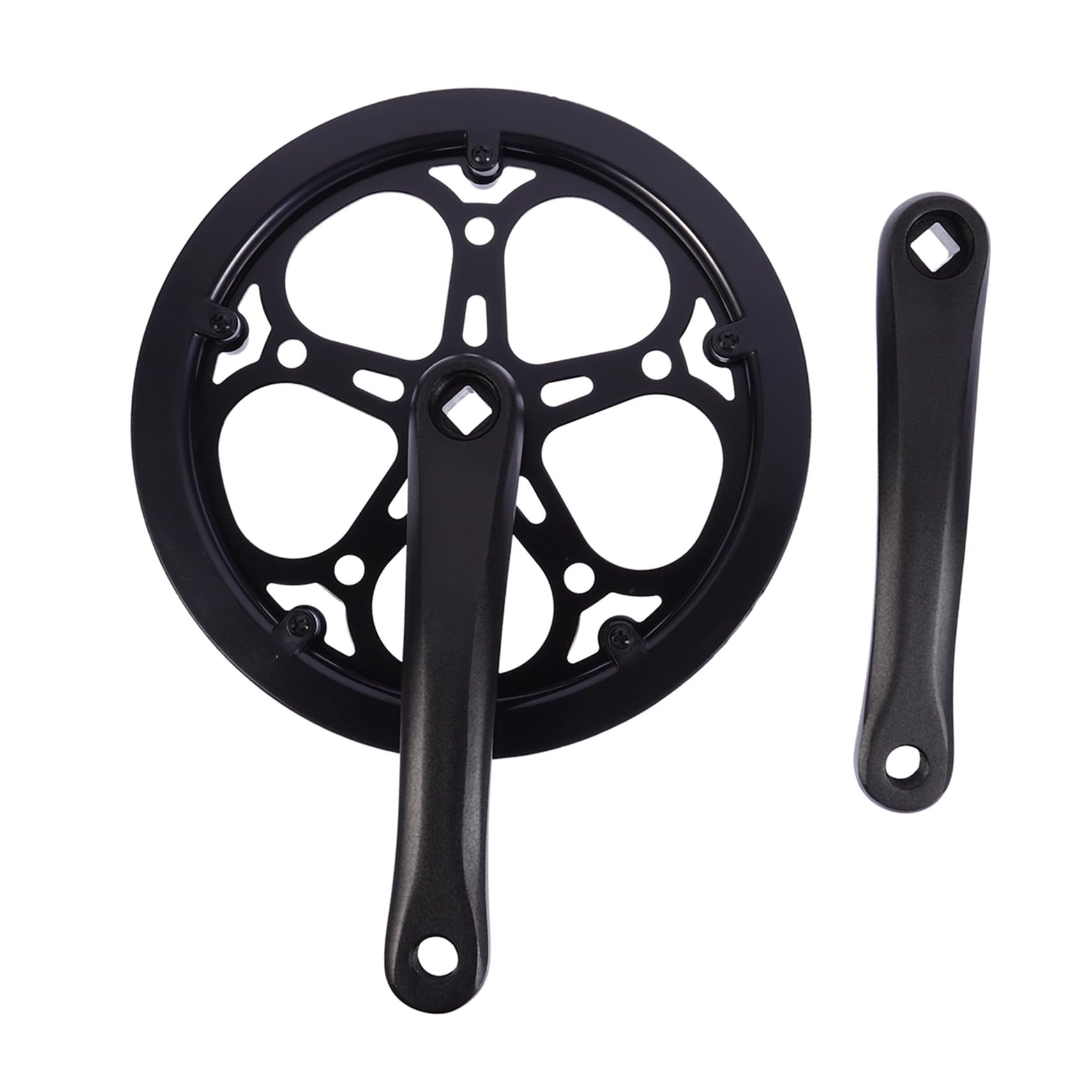 Alipis Guarnitura Singola per Bici Mountain Bike in Ferro Nero Resistente all'Usura Corona da 52 Denti e Braccio da 170mm per Sostituzione Accessori Bici