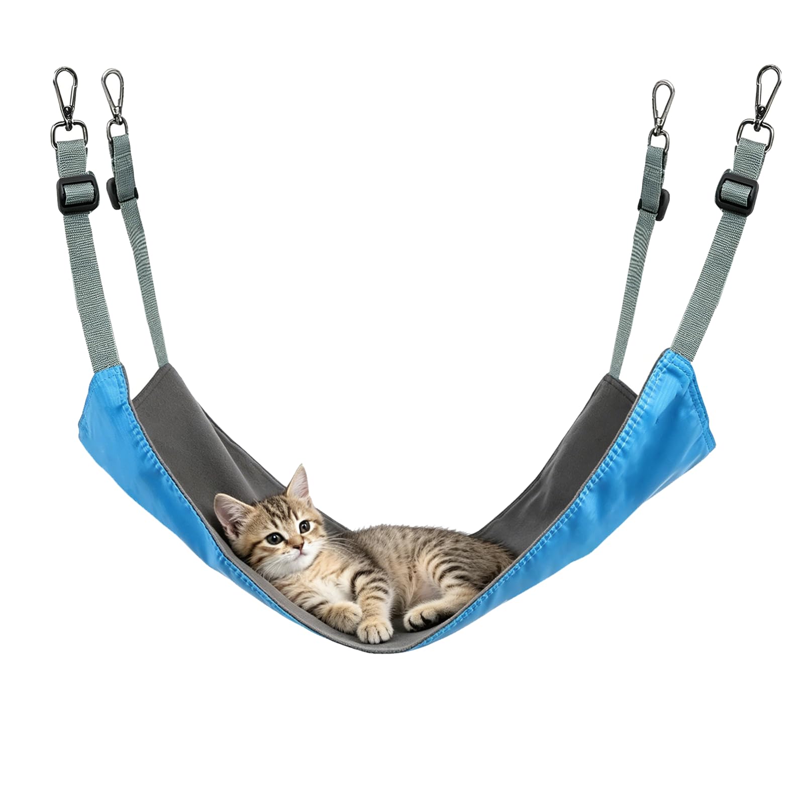Aovanta Cat Hammock, Blue Hanging Cat Hammock for Cage, 56cm x 42cm Small Pet Hammocks with Hooks for Rats, Kittens, Rabbits, Guinea Pigs (Blue)