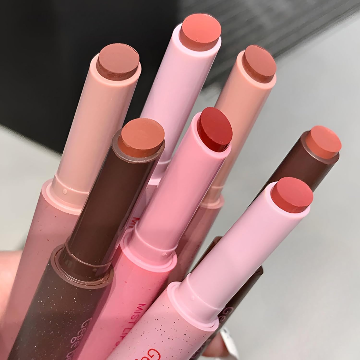 Gege Bear Pink Mist Lipstick Pen | Waterproof Long-Lasting Formula | Matte Finish Velvet Lip Glaze | Light Pink Brown Red Burgundy Curated Shades | Gen Z Beauty Must-Have | Lip Moisturizer with Smooth & Creamy Texture | Perfect Lipsticks for Women (07# Cold Coconut Palm, 2.2g)-picture-18