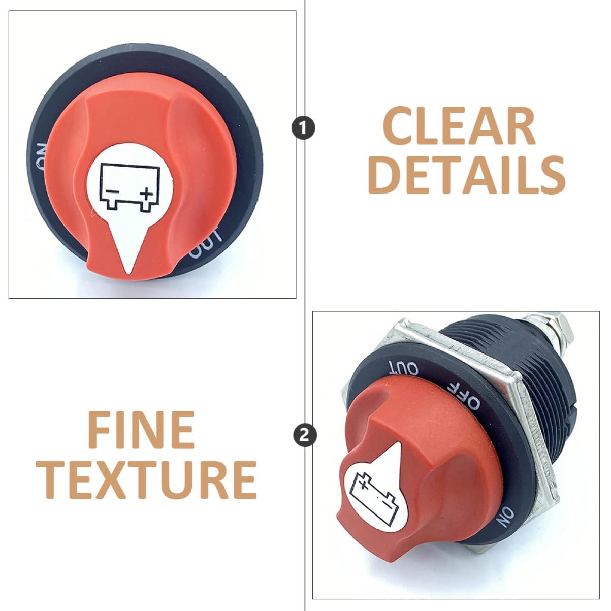 Anneome Heavy Duty Battery Switch 12v-24v Rv Battery Disconnect Marine Cut Off Switch Waterproof Toggle for Boat Car ATV Easy Install