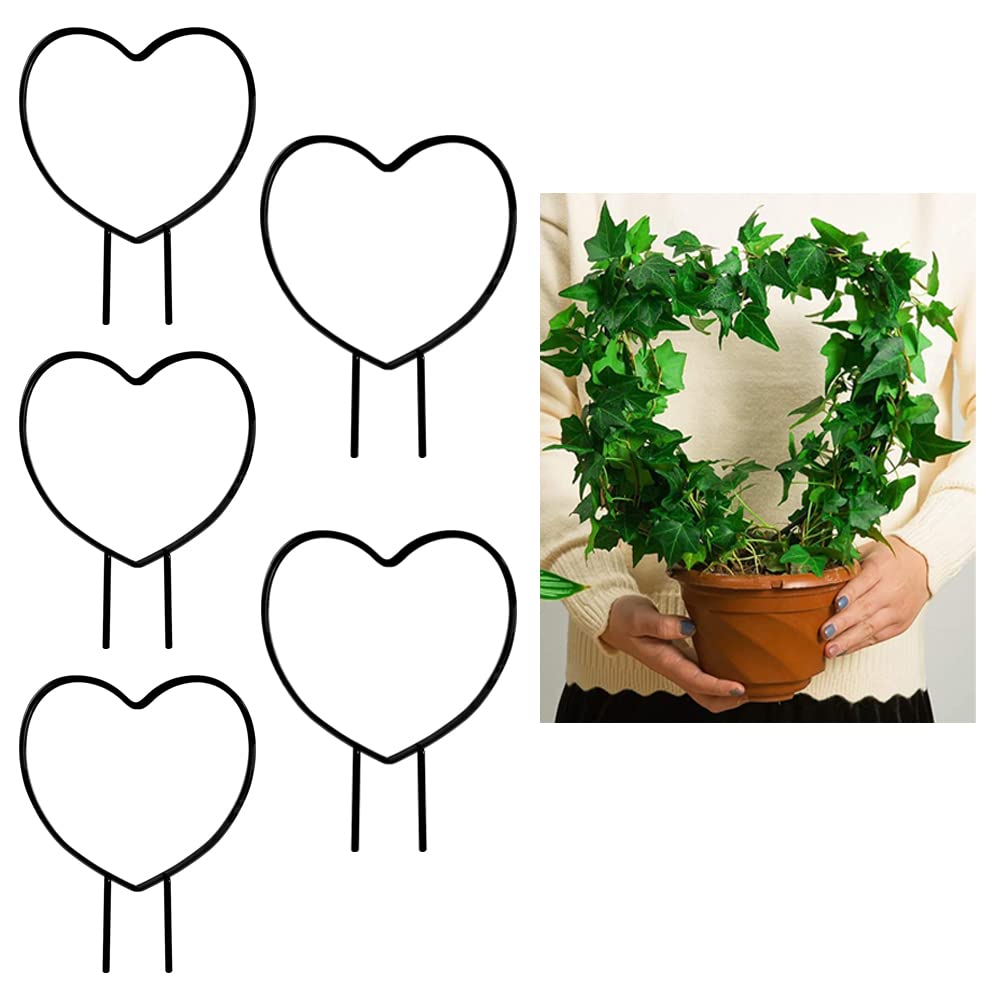 ARTICRAFT Trendy 5 Pack of Black Iron Garden Trellis for Climbing Plants | Rust Free Metal Support | Decorative Potted Plants Climbing | Holder Rack for Garden Stem (Heart) (Pack of 5) (B0C4TXGSNB) Amazon Price History, Amazon Price Tracker