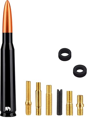 Miniatura 10 de Antena estilo bala calibre 50 Cal para Nissan - Frontier (1998-2021), Titan (2004-2022), Rogue (2008-2021), Pathfinder (2013-2019) - Diseñada para
