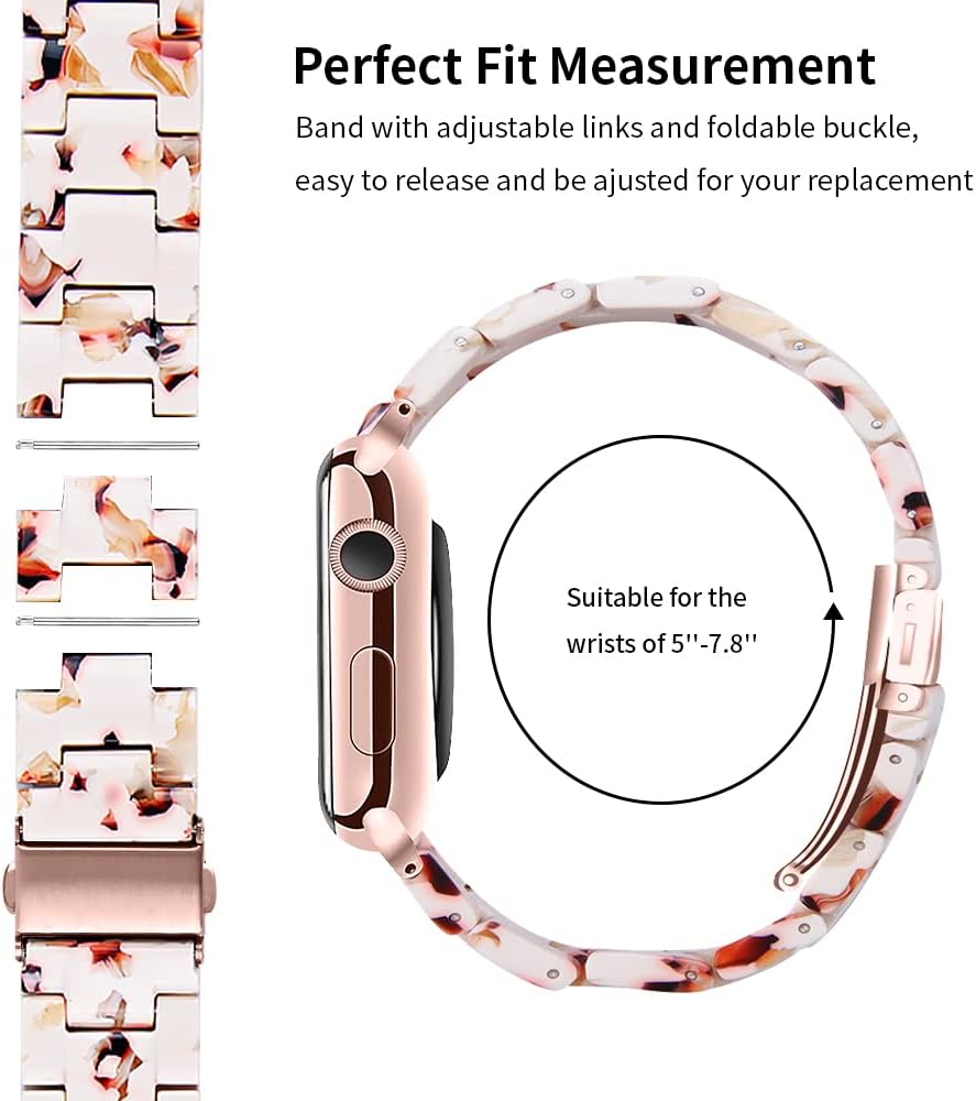 OCEBEEC Resin Bands Compatible Apple Watch 38mm Bracelet Replacement Photo