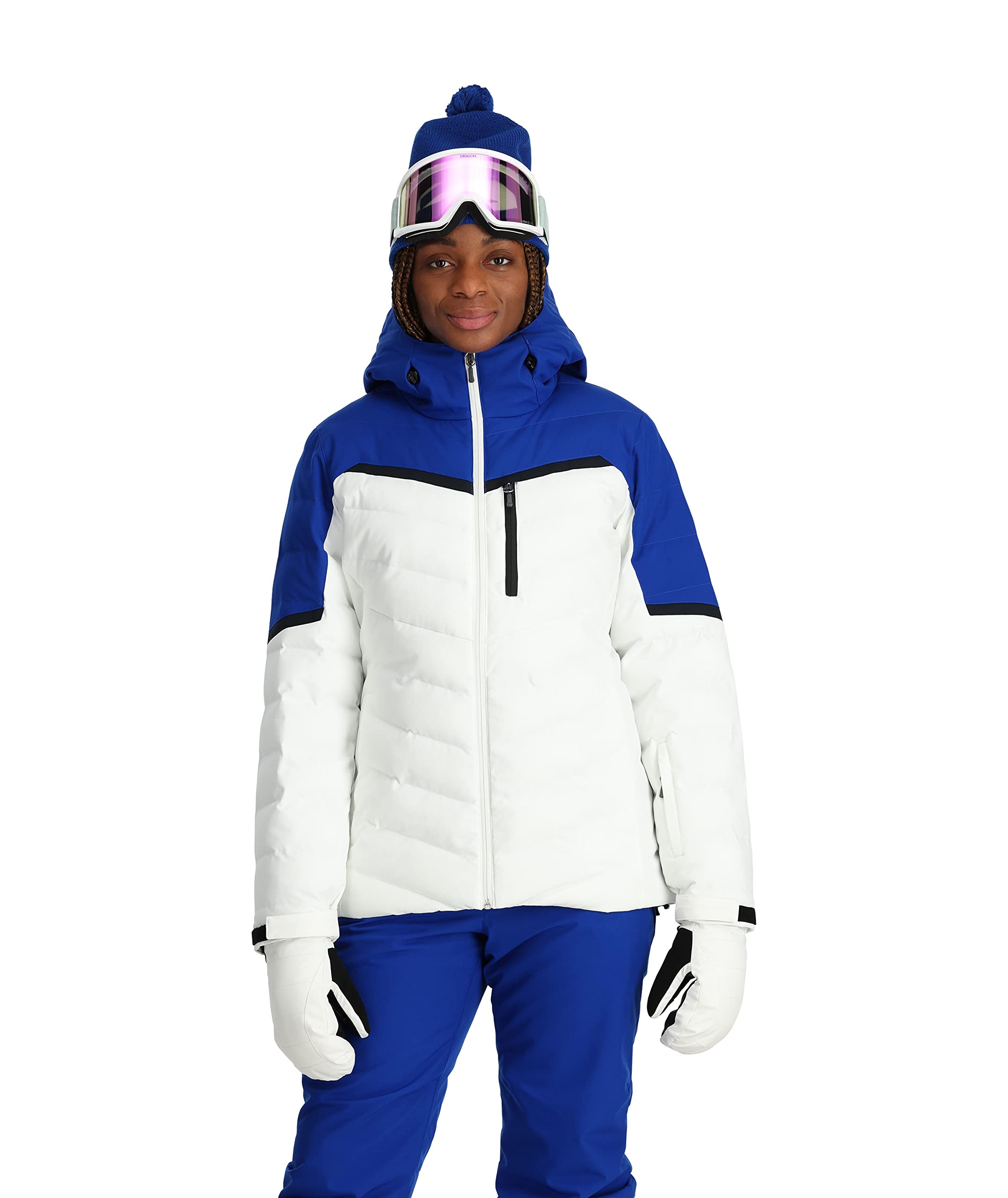 Spyder Women's Brisk Synthetic Down Ski Jacket, White, L