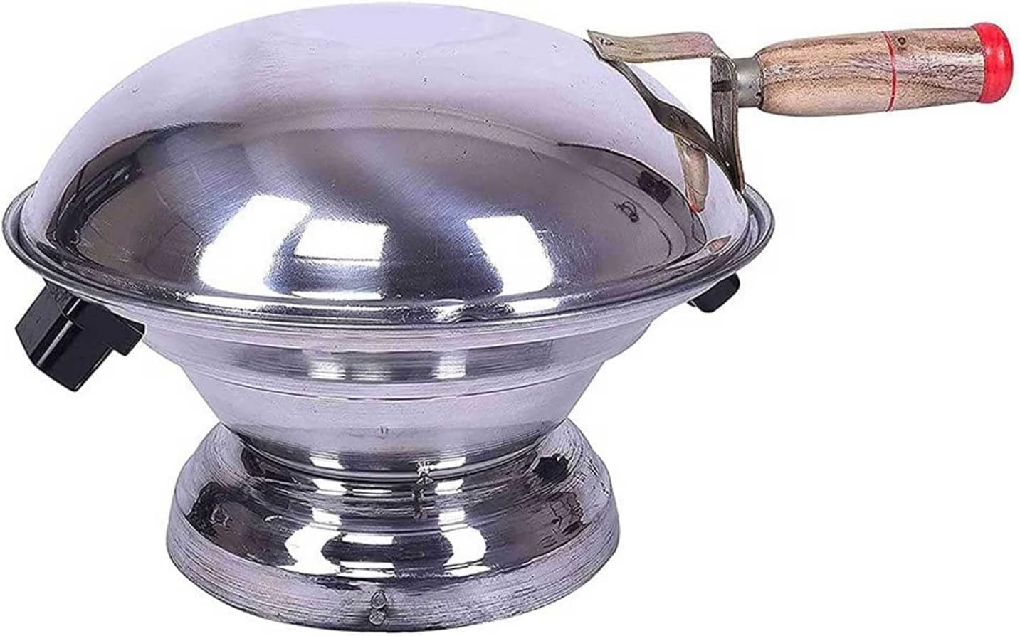 OUI MAMA Aluminum Tandoor Bati Maker Baking Oven, 25 x 25 x 35 cm, Silver Gas Tandoor, Barbecue Grill Food Steamer Cookware Set