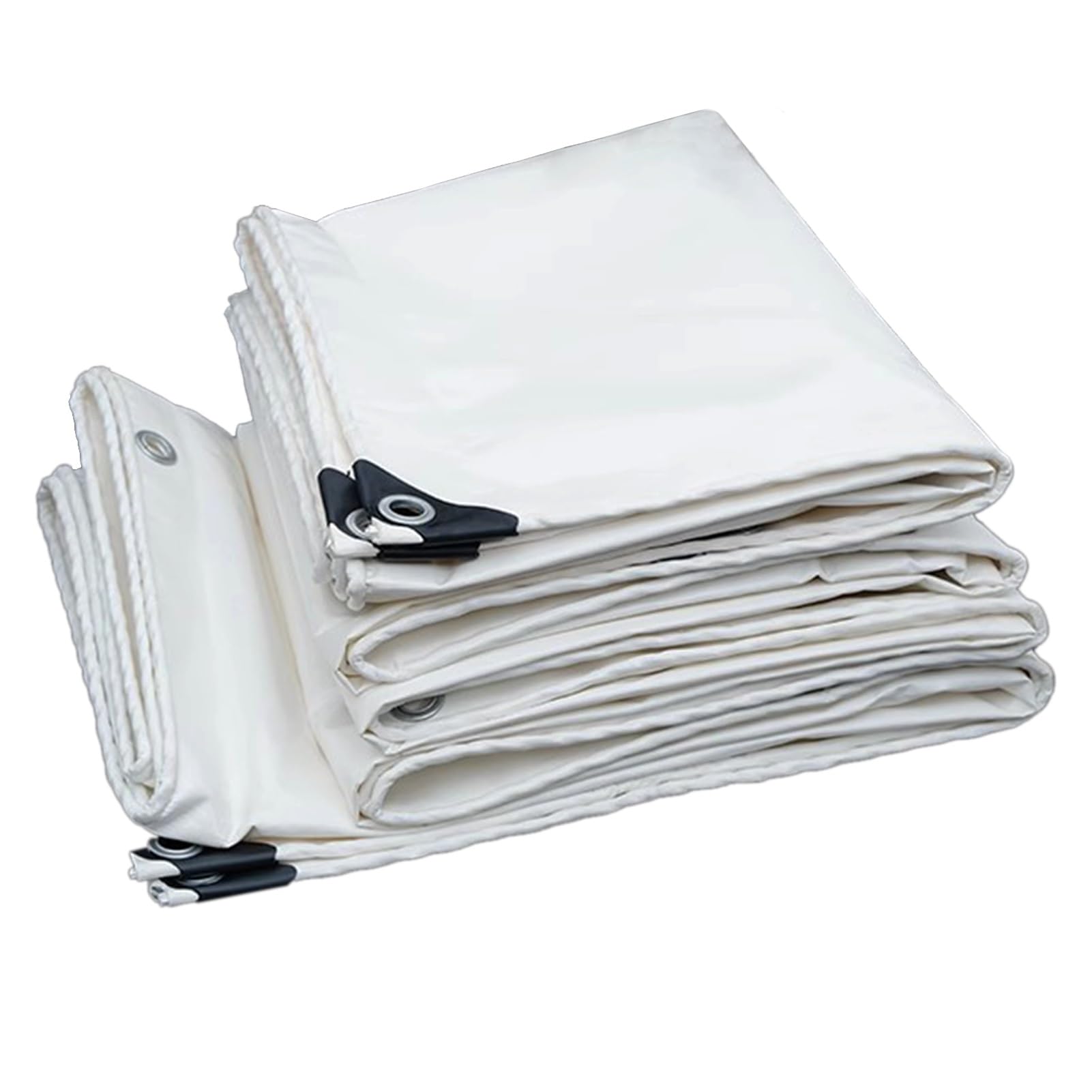 GJZQDKX Heavy Duty White Canvas Tarp 1.5x3m - Waterproof Tarpaulin with Reinforced Grommets for Outdoor Covering Camping Tarps for All Weather Protection