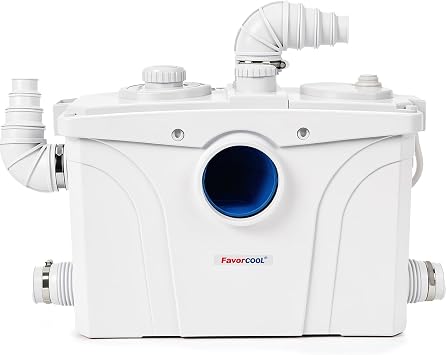 1.2HP Macerator Sewage Pump with Copper Motor & Smart Chip. Max 39.4ft Lift, 2750GPH Flow. 440C SS Cutter, 4 Inlets/2 Outlets. Quiet, Heat Resistant to 194F. Perfect for Toilets & Basements.