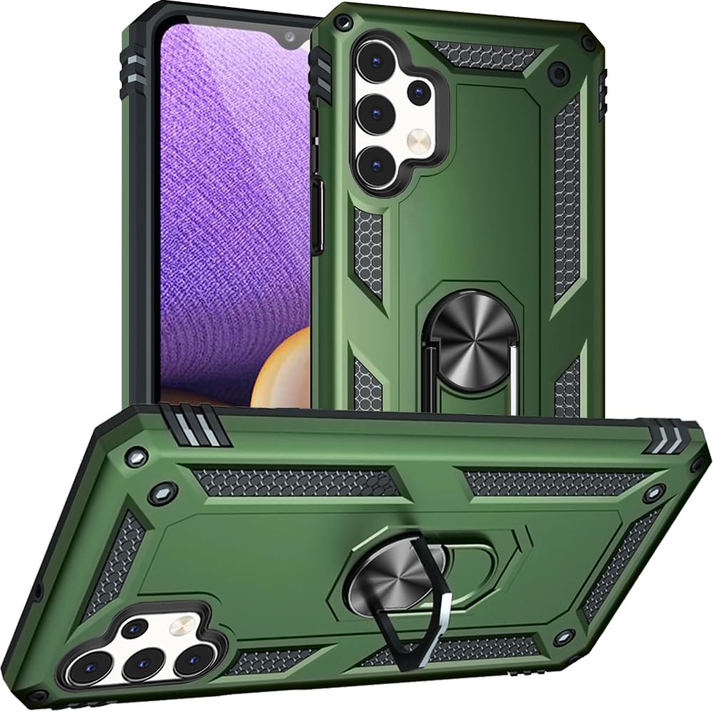 for Galaxy A32 5G Case, Samsung A32 5G Case, Military Grade Protective Cases with Ring for Samsung Galaxy A32 5G(Army Green)
