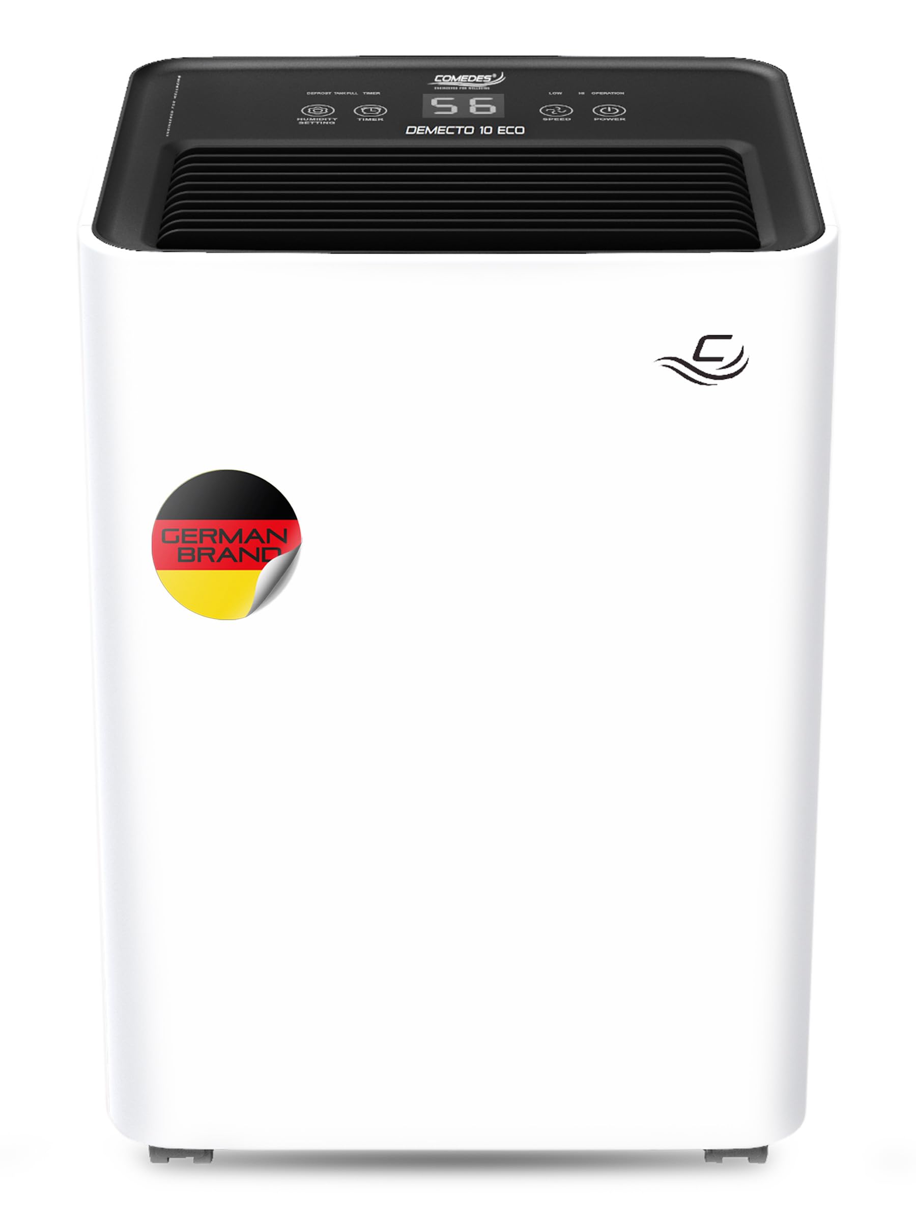 Deumidificatore silenzioso Comedes Demecto 10 eco efficiente per camera da letto e cameretta dei bambini, deumidificazione silenziosa ed elettrica fino a 40 m²