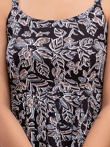 Image of feranoid Women Cotton Printed Sleeveless Strap Peplum Top