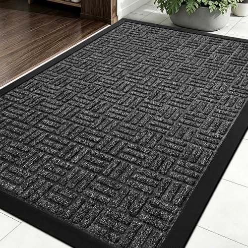 Mibao Front Door Mat, Heavy Duty Durable Welcome Mat for Outdoor Indoor, Dirt Trapper Waterproof...