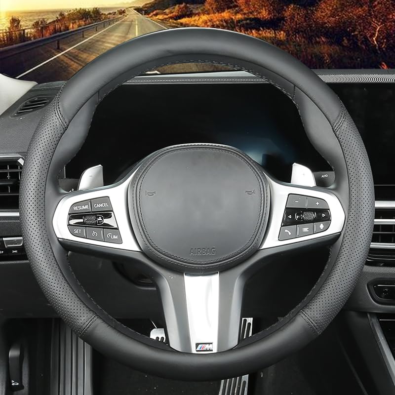 Ajuste personalizado para capa de volante Nissan, capa de volante de couro genuíno,
