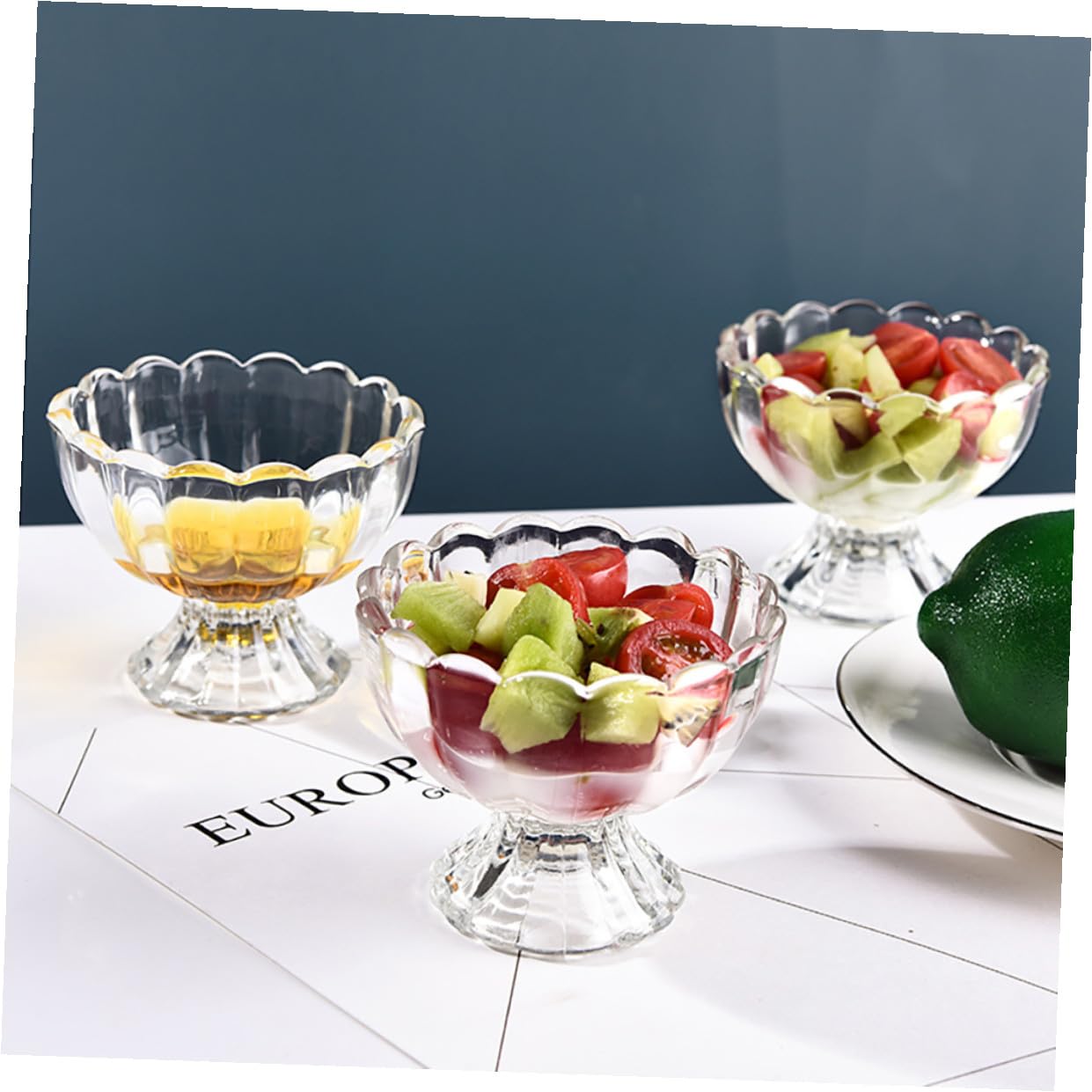 6 Vasos de Vidrio Transparentes para Postres de 100ml Reutilizables y Moldeados Pieza, Ideales para Helados y Pudines en Cocina