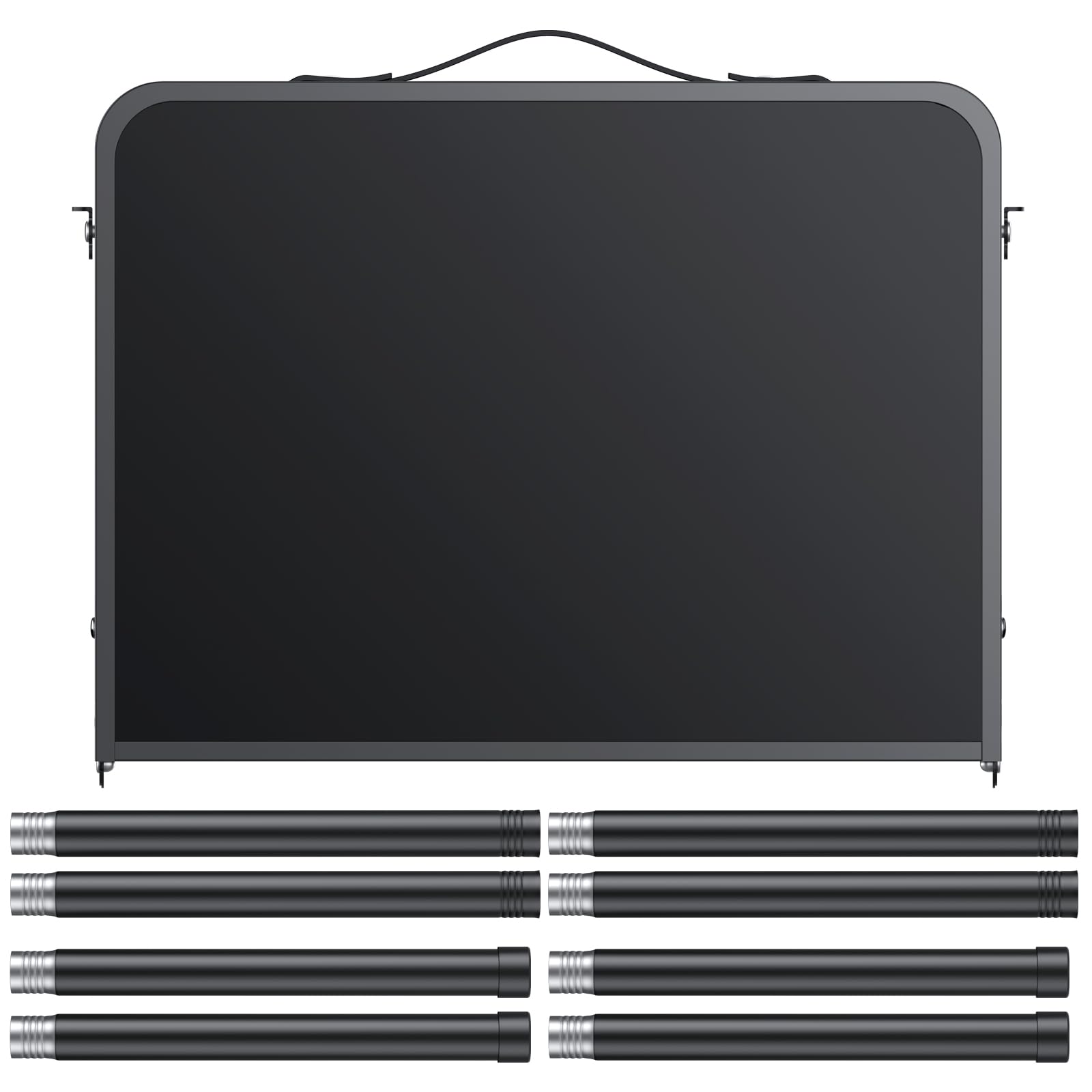 JiGiU Tavolo da Barbecue Pieghevole con Piano MDF, Nero, 60x40 cmAltezza Regolabile 71 cm, Struttura a X Super Stabile, Leggero e Portatile per Campeggio e Giardino