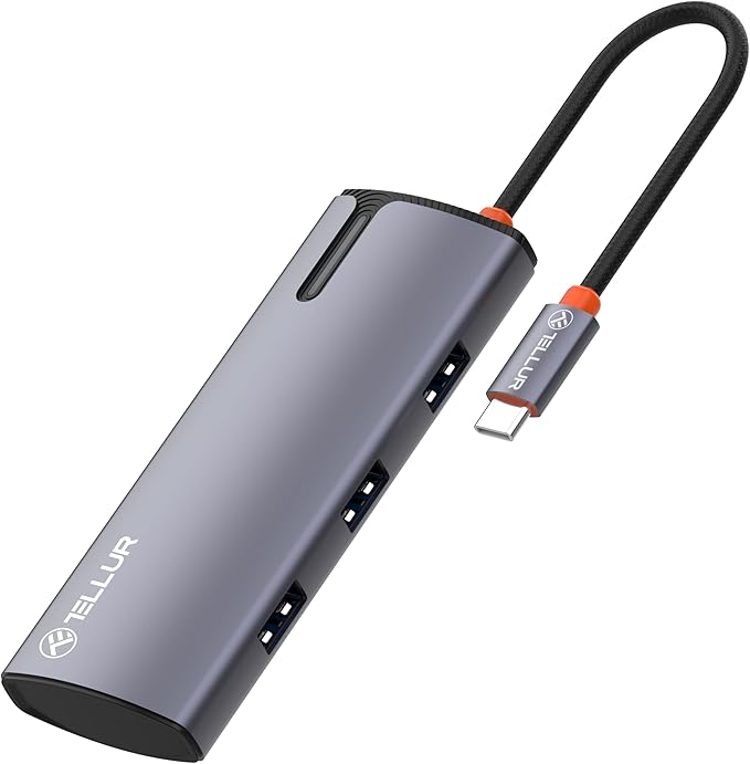 Thumbnail för Tellur USB-C Hub, PD 3.0 100 W, HDMI, 3 x USB 3.0