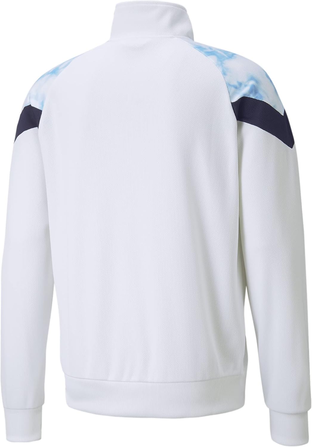 PUMA Men's Standard Manchester City F.C. Iconic MCS Mesh Track Jacket, White-Team Light Blue, Large