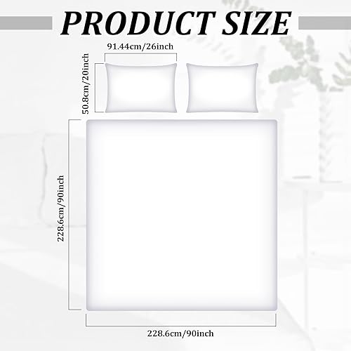 Miniatura 2 de Peryiter Juego de funda de edredón de 3 piezas, impermeable, de algodón, suave, de hotel, 1 funda de edredón blanca con cierre de cremallera, 2