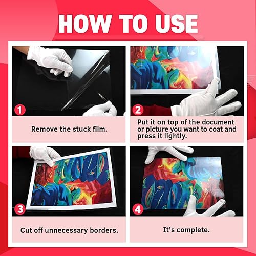 Miniatura 8 de HASHI - Hojas de laminación autoadhesivas (100 hojas), bolsas, sin necesidad de máquina, sin calor, tamaño carta, 9 x 12 pulgadas