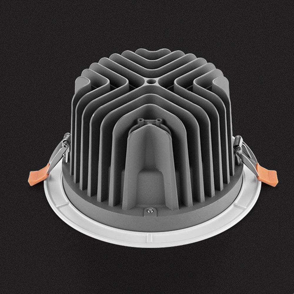 Luces LED empotradas de Techo, focos Integrados neutros, Luces empotradas Modernas, ultrafinas, Redondas, de Aluminio Fundido a presión, con Rejilla Blanca, para Sala de Estar, Dormitorio, Cocina