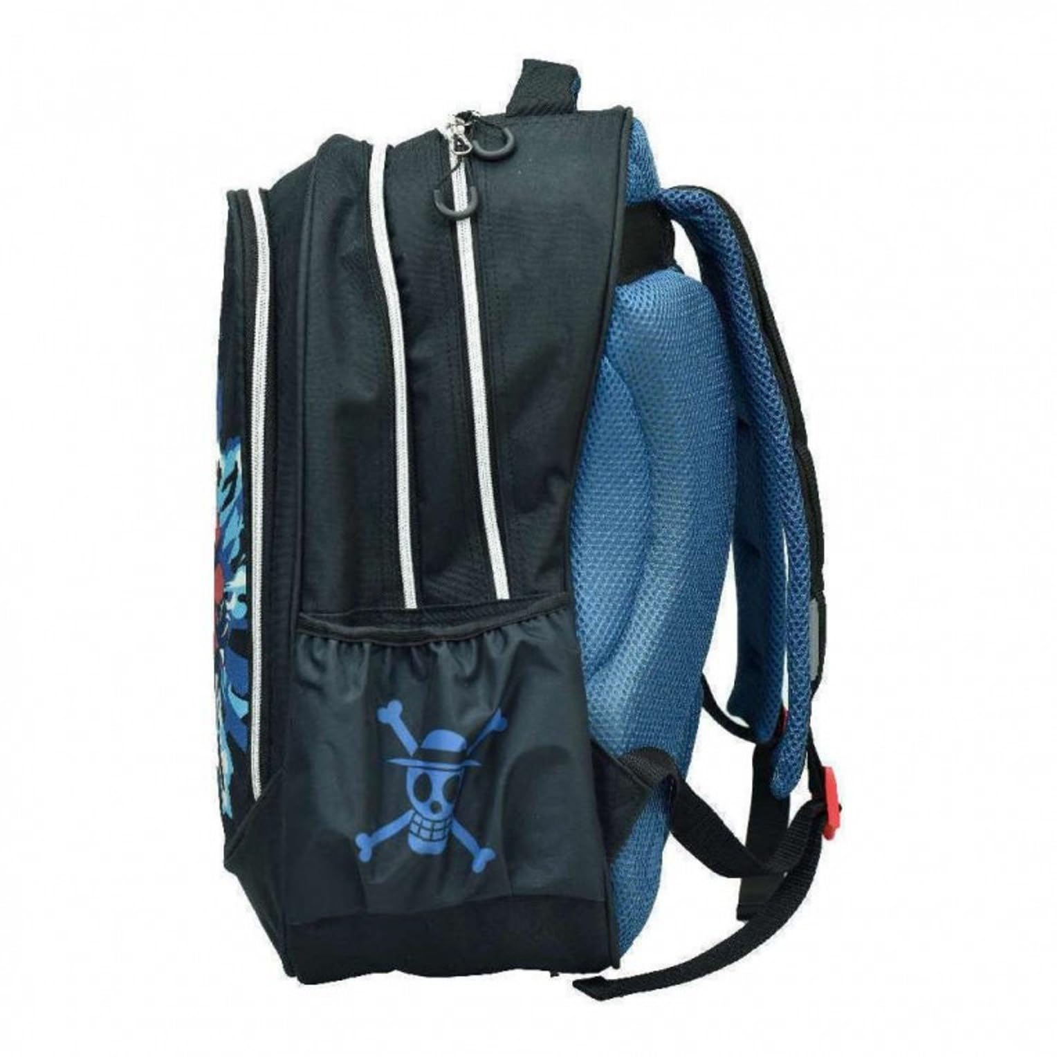 PRESTIGE & DELUXE Zaino Scuola 0ne Piece Nero Tondo 3 Scomparti zip per bambini primaria media + Astuccio 2 piani completo e astuccio ovale zip