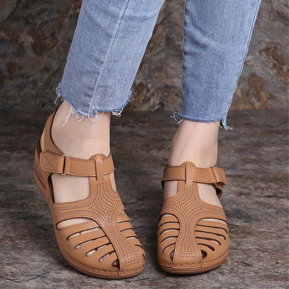 DYRBF - Sandalias romanas bohemias para mujer, de tacón bajo, sandalias de gladiador de piel sintética con tiras y cierre para vacaciones de verano, Purple, 41 EU
