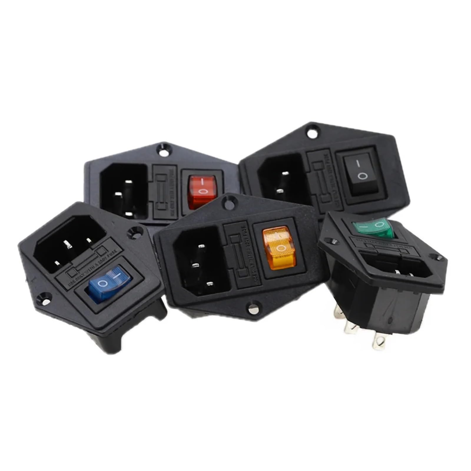 POWTAXBJGD 1Pcs AC-01A Power Rocker Switch 3 Pin 320 C14 Inlet Power Sockets Switch Connector Plug 10A 250V(2)