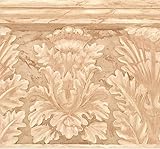 CONCORD WALLCOVERINGS ™ Wallpaper Border Vintage Architectural Pattern Victorian Style for Living Bedroom, Brown Beige White, 10.5 Inches by 15 Feet PZ1221B