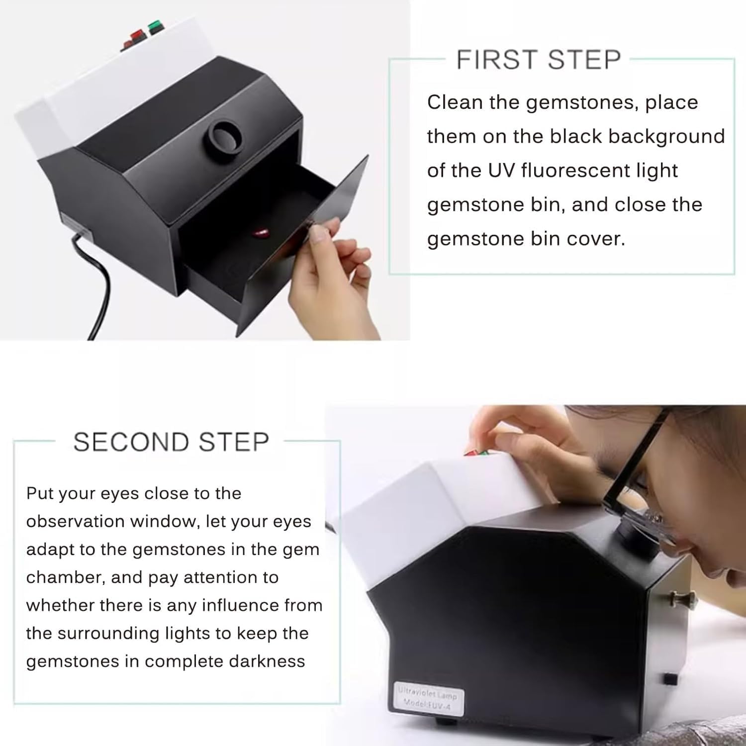 Jewelry Tester Identification Tool, High Accuracy Diamond and Moissanite Tester, with Observation Window, for Jade/Gem