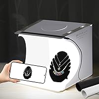 PULUZ 9 Inch Mini Light Box: Portable 20 LED Photography Studio Shooting Tent with Black/White Backdrops for Jewelry, Toys & Gadgets