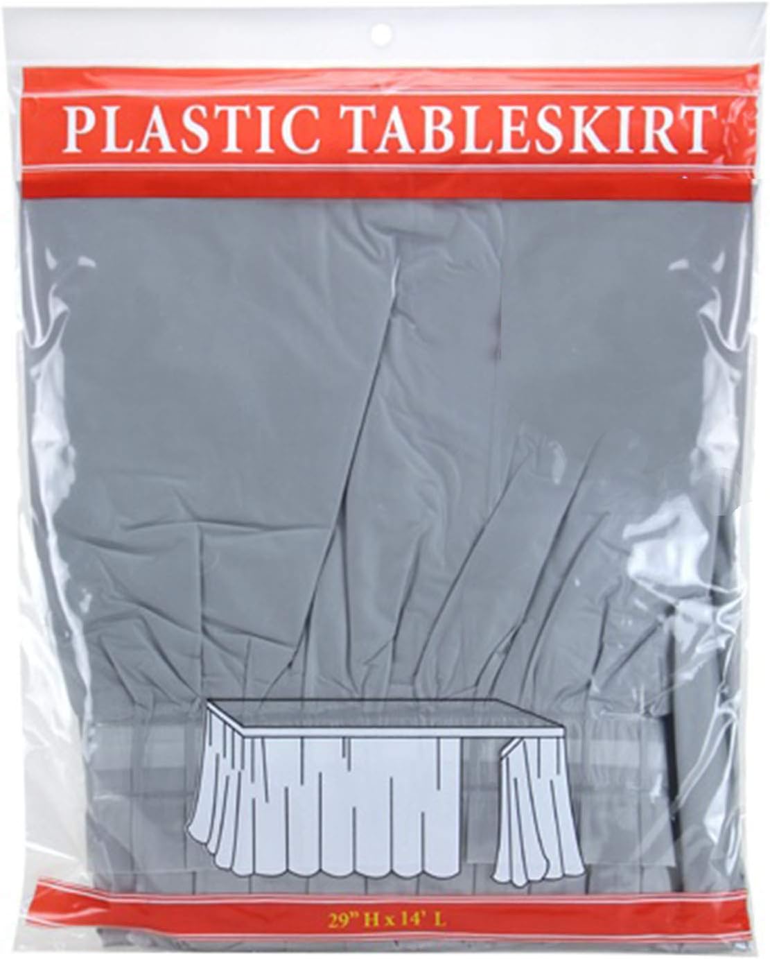 Tigerchef Light Pink 12 Pack 14-inch x 29-inches Long Plastic Table Skirt, Table Skirts Fit Rectangle And Round Table Decorations