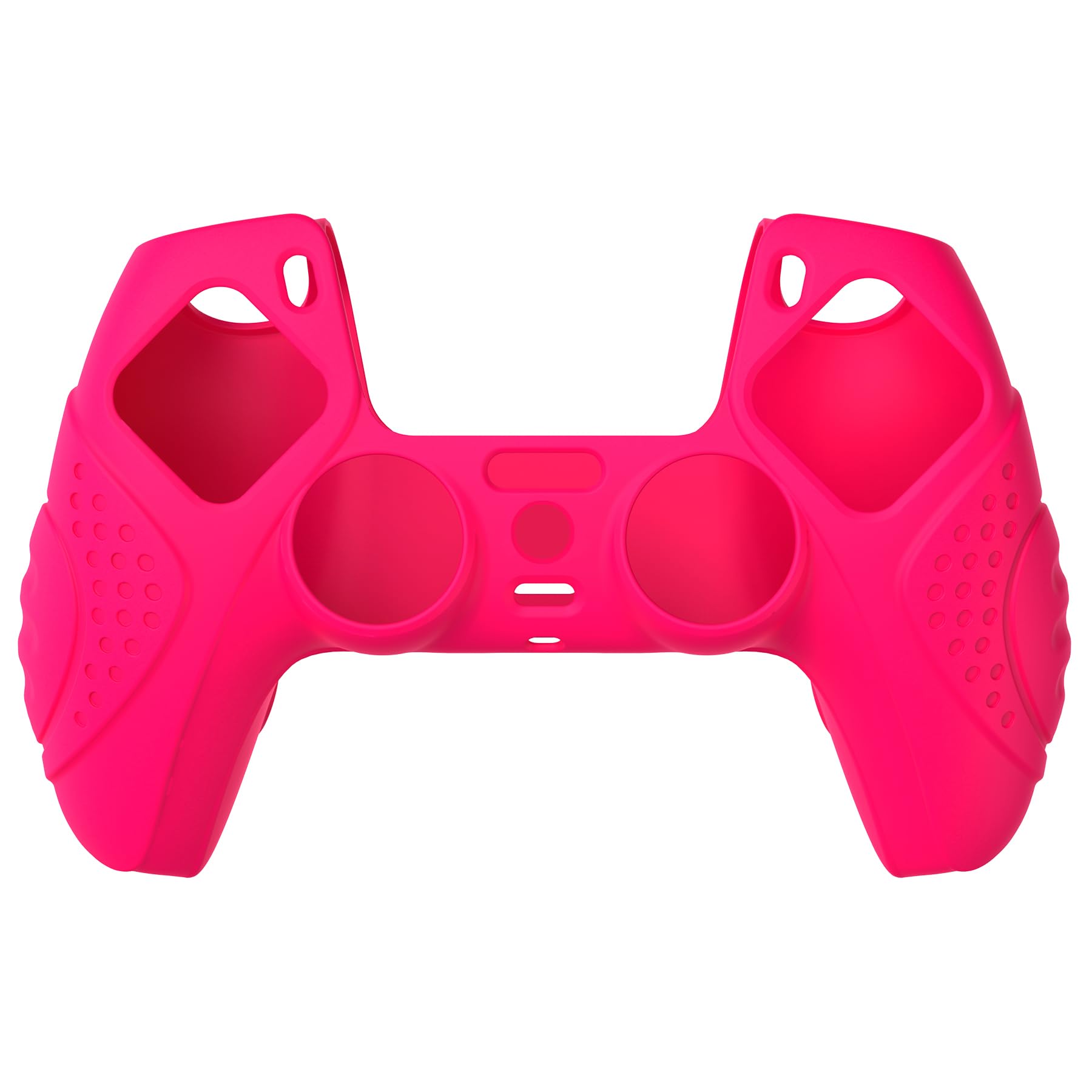 eXtremeRate PlayVital Guardian Edition Ergonomic Soft Anti-Slip Controller Silicone Case Cover for ps5, Rubber Protector Skins with Black Joystick Caps for ps5 Controller - Bright Pink - 3