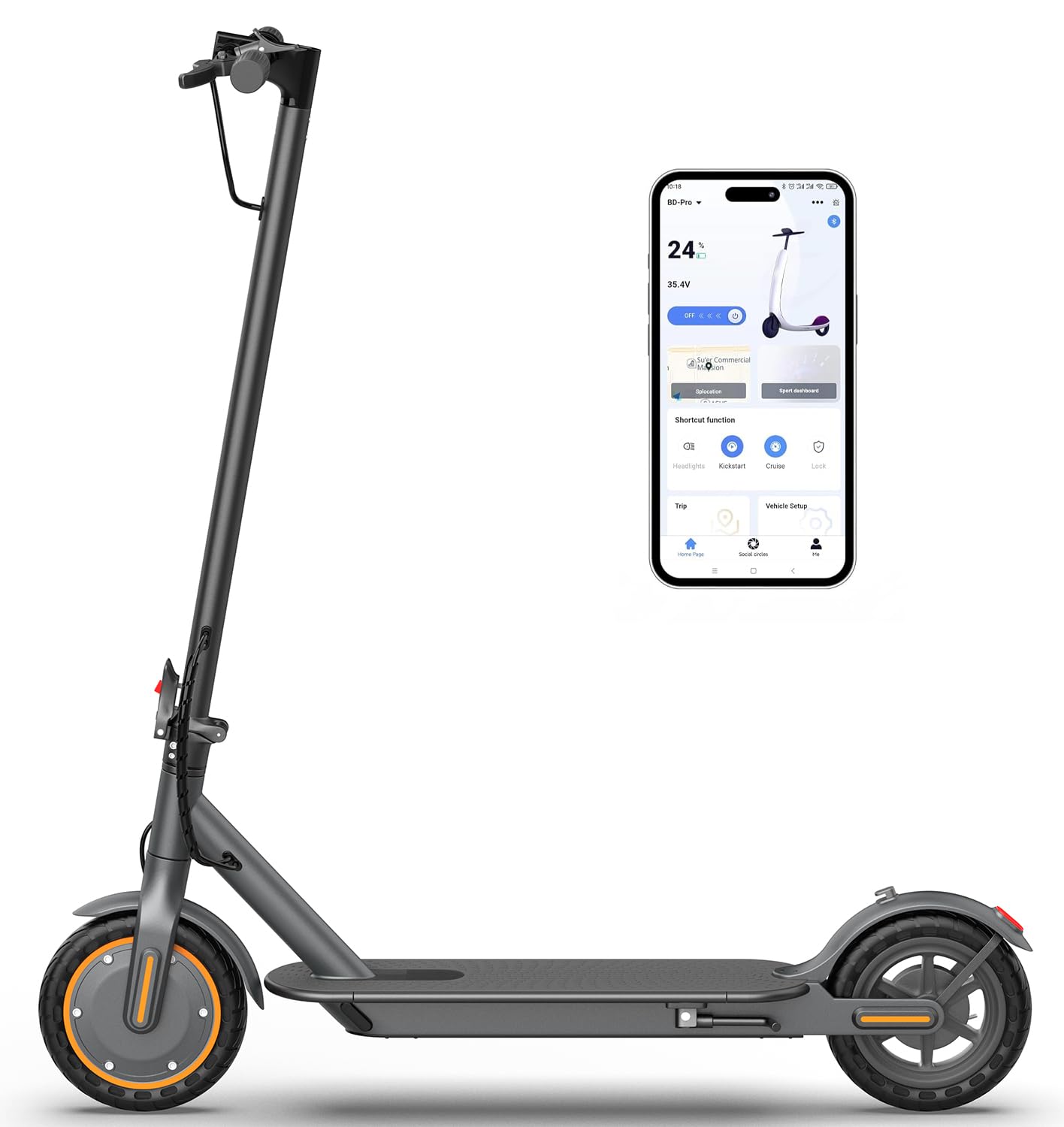 Monopattino Elettrico Adulto, Scooter Elettrico Pieghevole, Velocità Fino a 25 Km/h, 25/35Km di Autonomia, 8.5" Pneumatici Solidi, Carico massimo 120 kg, Doppia frenata