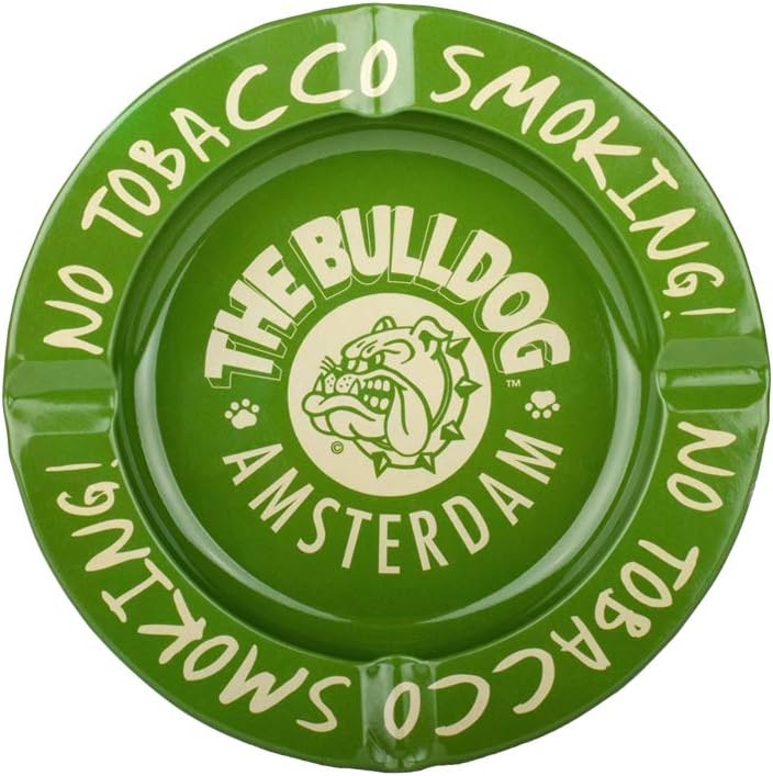 Green Metal Ashtray The Bulldog Amsterdam
