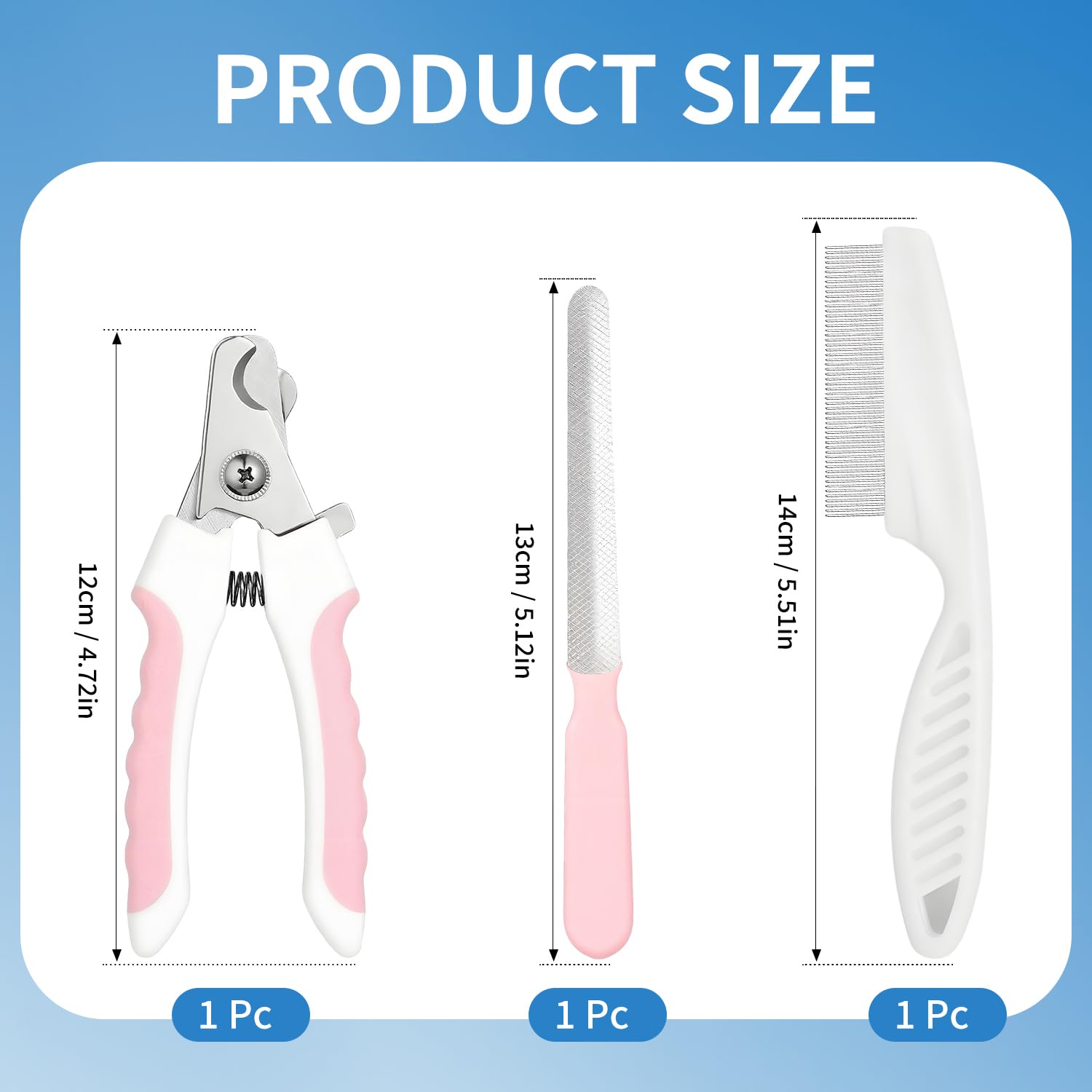 Verazquy Professional Pet Nail Clipper for Dogs Cats, Puppies, Stainless Steel with Nail File pet comb, Covers Large, Medium - Image 2