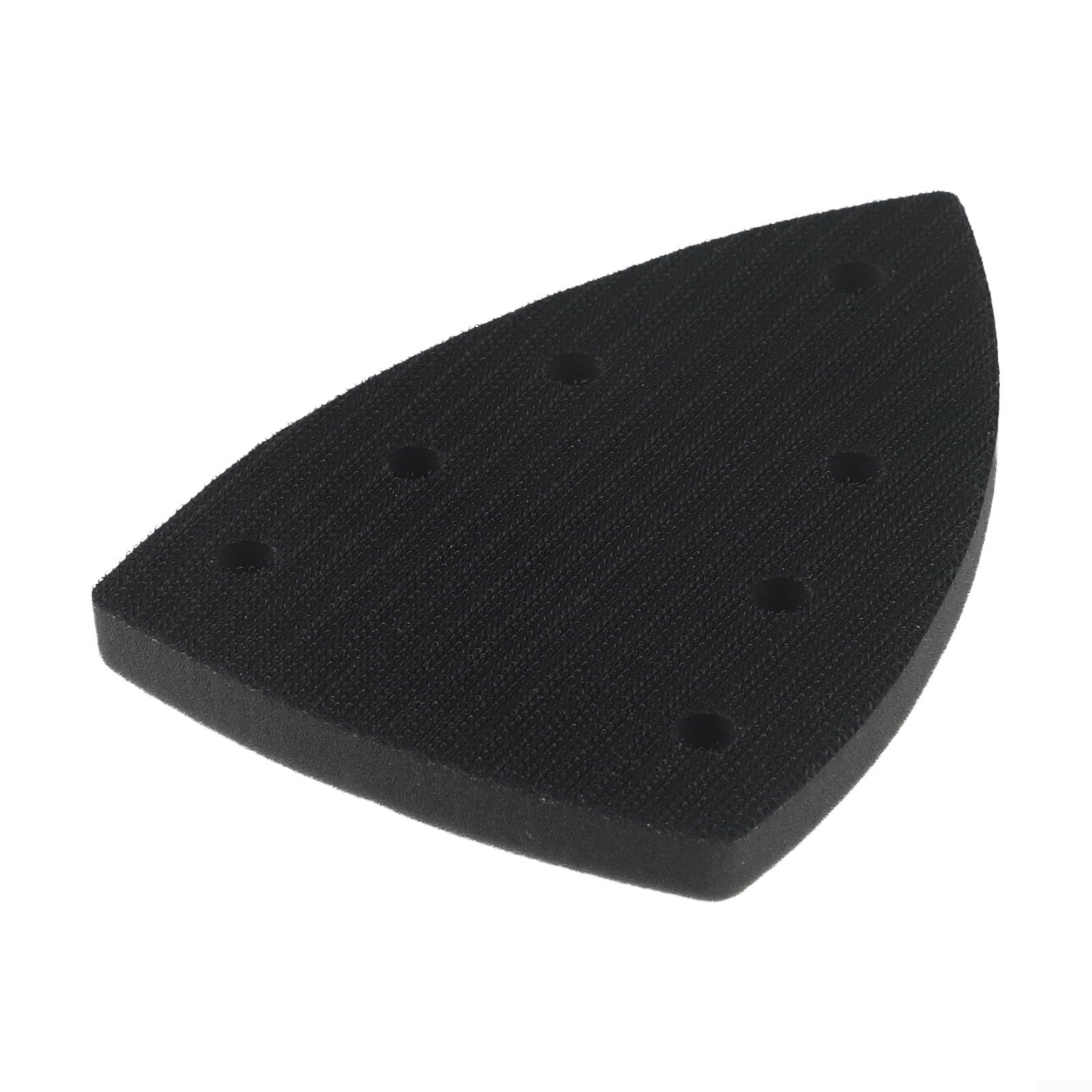 Platorello abrasivo triangolare, 100 x 150 mm, 7 fori e interfaccia ad anello, per levigatrici elettriche, piastra di ricambio in schiuma EVA, per dischi di carta vetrata, accessorio