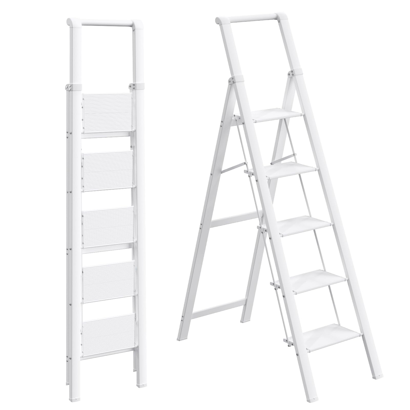 Photo 1 of HBTower 5 Step Ladder, Lightweight Aluminum Folding Step Stool