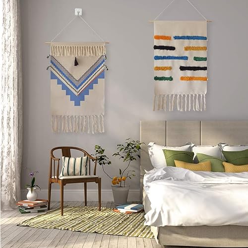Miniatura 10 de Tapiz de pared tejido de macramé, arte para colgar, 20 pulgadas de ancho x 34 pulgadas de alto, extra grande, bohemio, elegante, bohemio, marroquí,