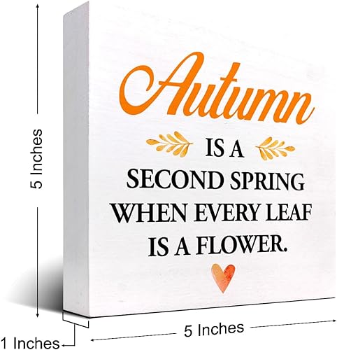 Miniatura 21 de Decoración de escritorio de otoño, Groovy Gobble Gobble Fall Thanksgiving Wood Block Sign Decoración de escritorio, caja de madera rústica de