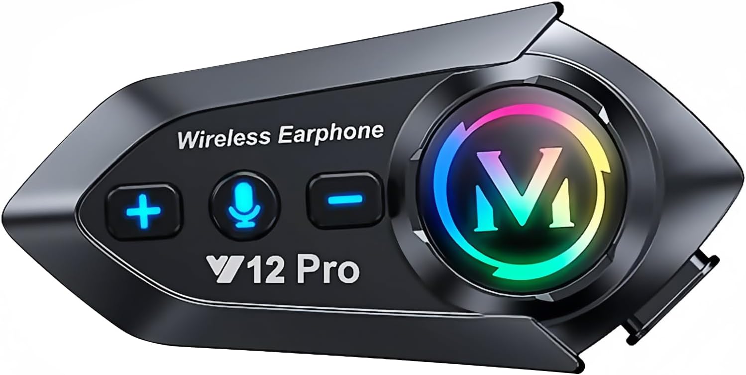 Motorcycle Helmet Bluetooth Headset 2 Way Intercom 550 Yards