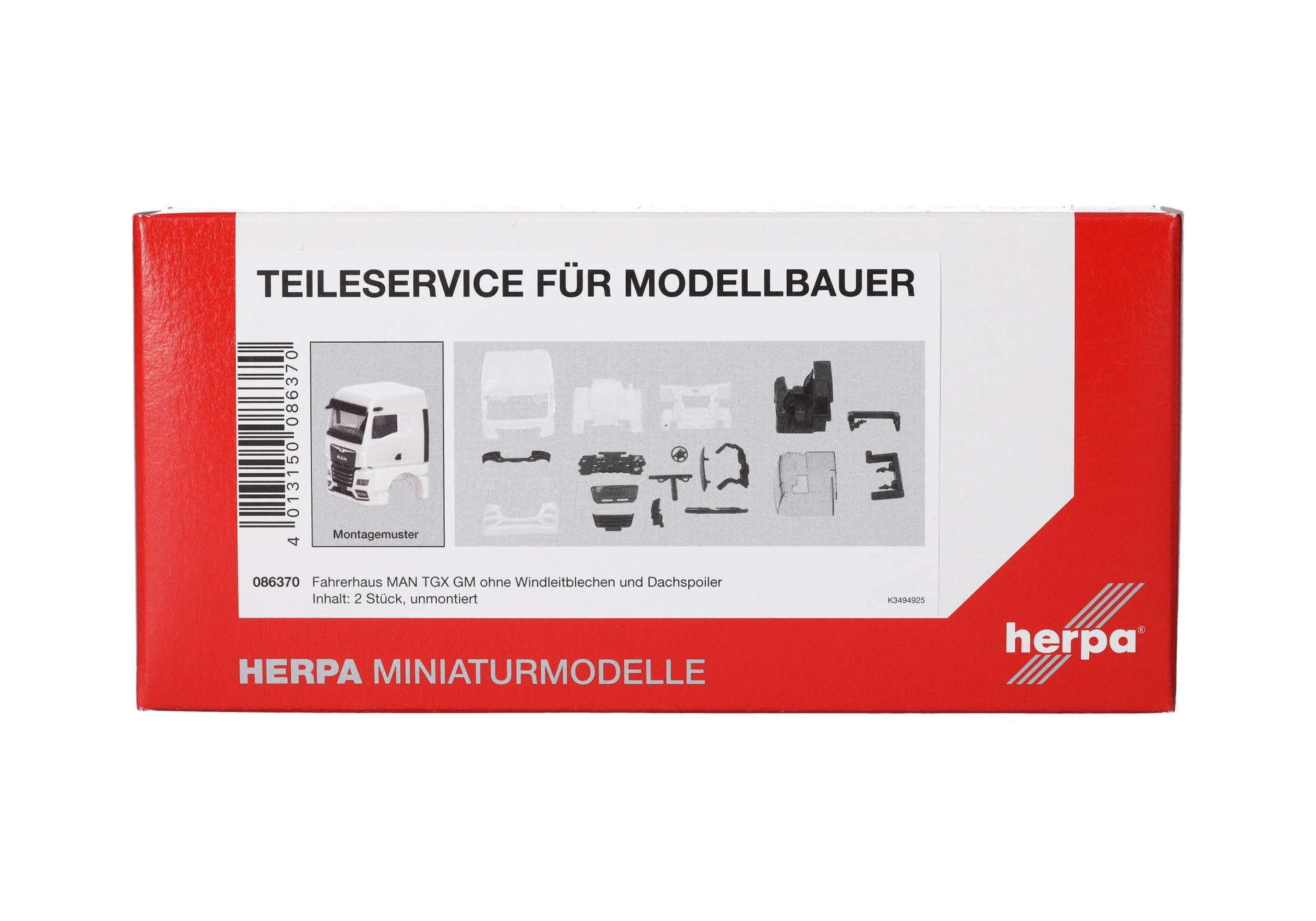 Herpa Teileservice 086370 Driver's Cab MAN TGX GM or Wlb with Mirror Camera 1:87
