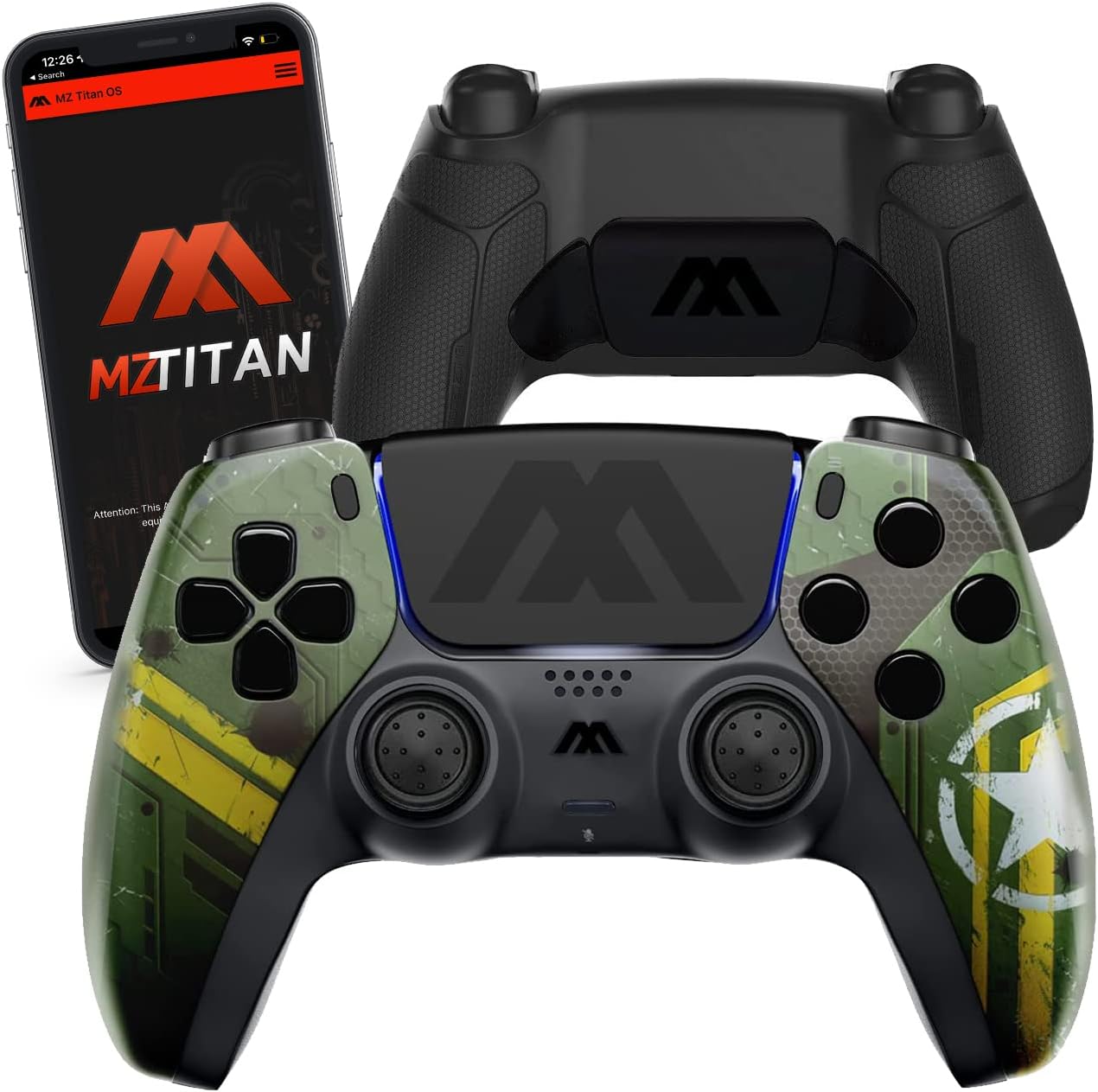 MODDEDZONE Smart Extreme Modded Controller + Anti Recoil | Back Remappable Paddles | Interchangeable Thumbsticks | Hair Triggers | Tactical Buttons | Compatible with PS5 Console & PC | APP controlled