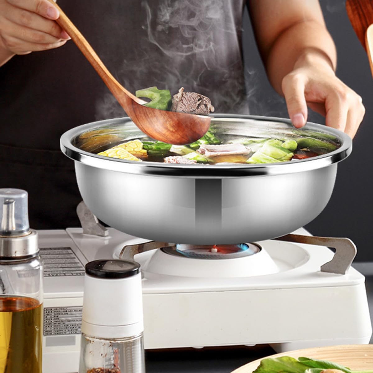 Vegetable Wash Basin Stainless Steel 2pcs for Kitchen Salad