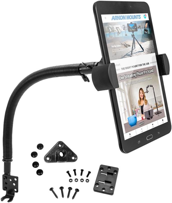 ARKON Mounts RoadVise XL Car Seat Rail or Floor Phone Mount | For Cars and Trucks | Adjustable Phone Holder | Bendable Arm | Sturdy Seat Rail and Floor Mount | Compatible with iPhone, Samsung, & More