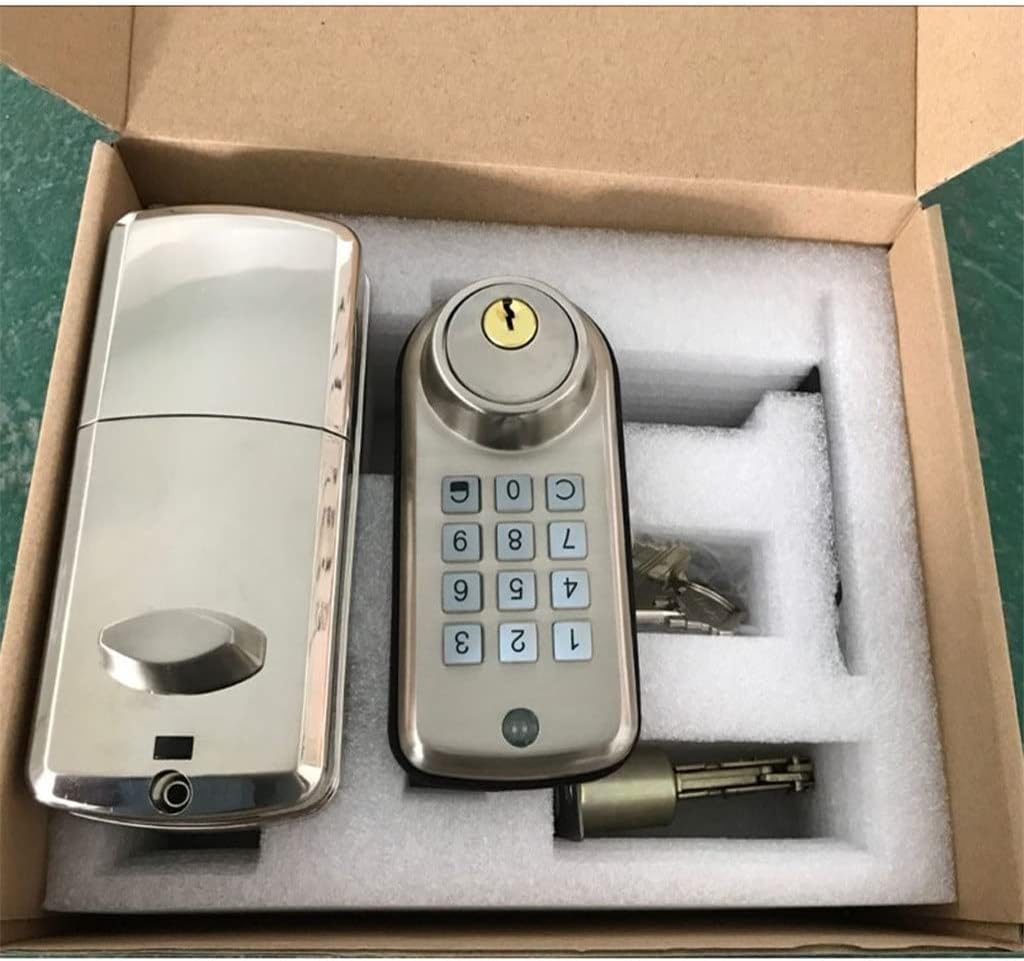 Fingerprint Electronice Face Recognition Door Lock Keyless Entry Security Home Gate Lock for Apartment (Color : Gray) (Red Brone)