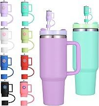 8Pcs Straw Covers Fit For Stanley Cup Dust-Proof Reusable 10mm Straw Toppers Straw Covers Cap for Stanley 30 & 40oz Tumblers Straws Portable Straw Tip Covers for Stanley Cups Accessories